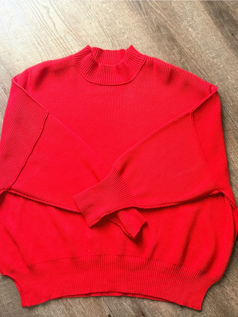 Zenana Outfitters Red Ribbed Turtleneck Sweater